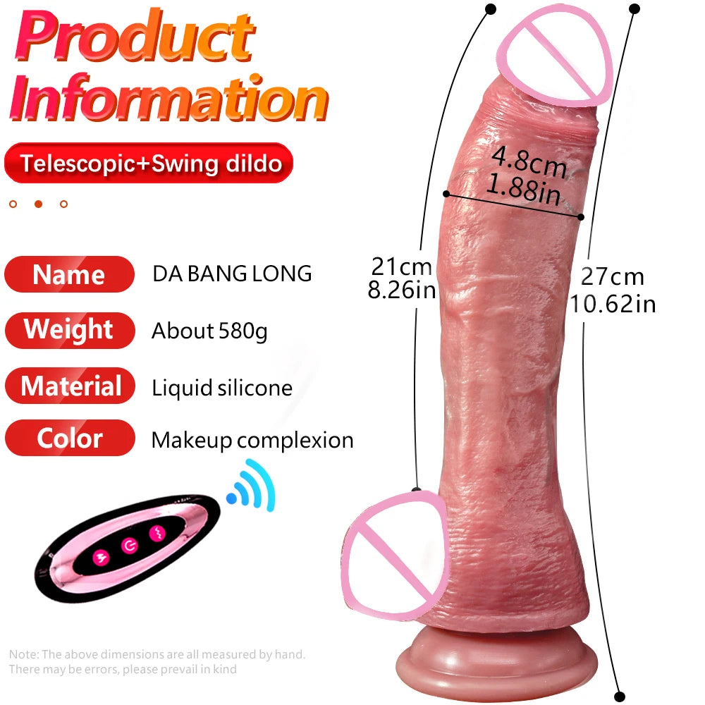 10.6in Long Realistic dildo vibrator penis telescopic Swing Heating silicone dildo female remote control Vibrators for Women Men luvshop24