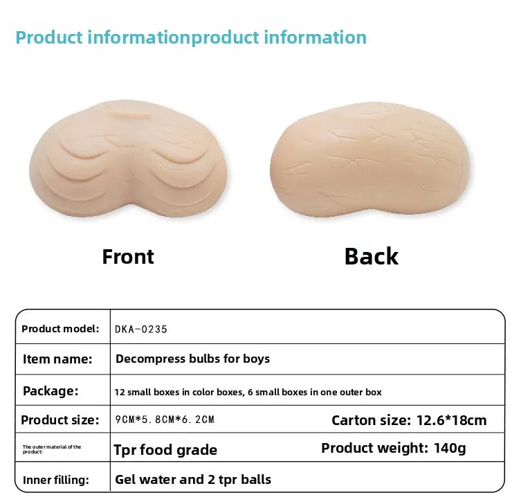 Stress Relief Balls Realistic Male Testicle Design Soft Plastic Squeezable Toy for Men Adult Entertainment Egg Shaped Toys luvshop24