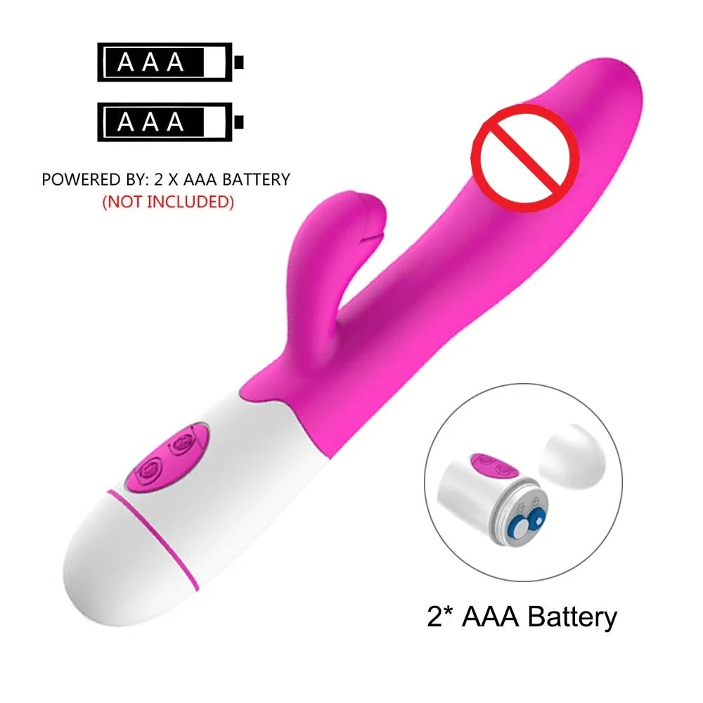 Powerful Rabbit Vibrator Dildo Dual Vibration G Spot Clitoris Stimulation Masturbators Vaginal Massager Adult For Women Sex Toys luvshop24