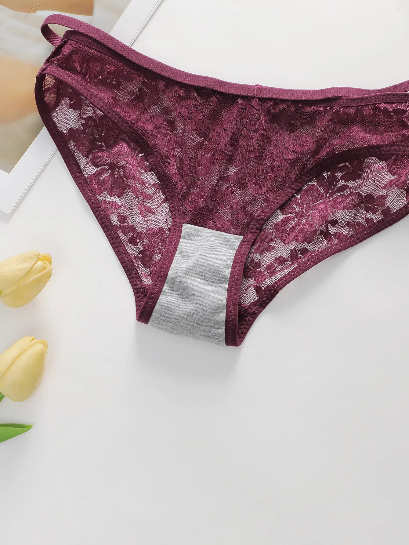 Women's Ultra-thin Lace Lingerie Two-piece Floral Lingerie Sexy Lingerie No Steel Hoop Push Up Bra A322 luvshop24