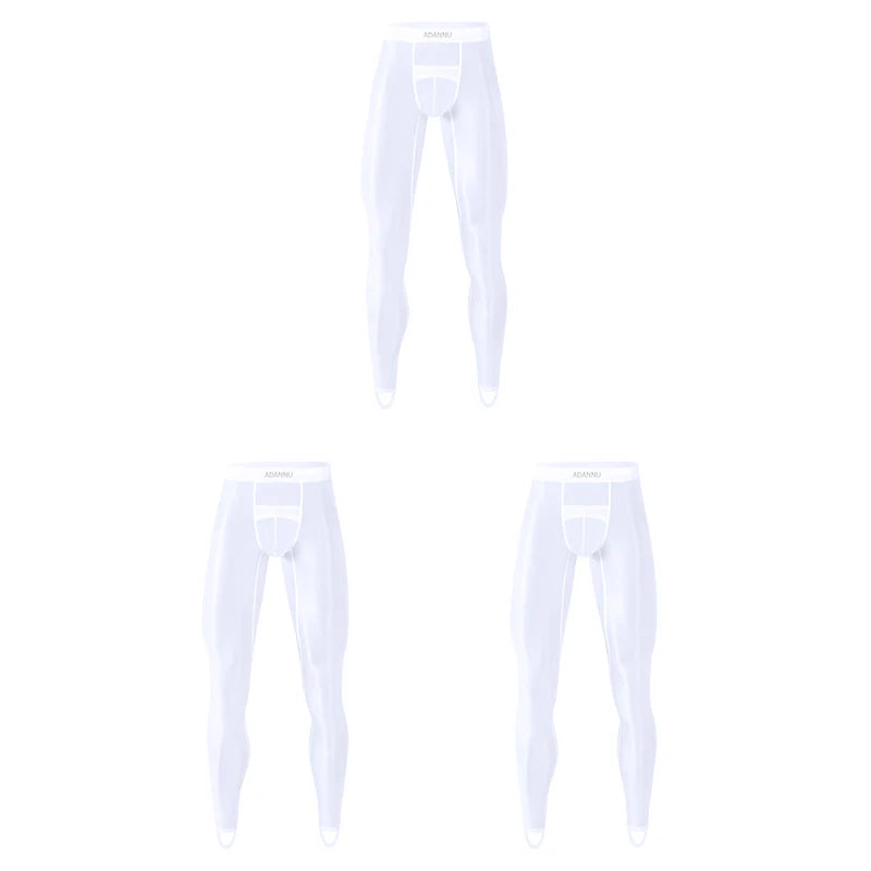 1/2/3PCS Men's Leggings Underwea Thin Sexy Transparent Ice Silk High Stretch Foot Anti Slip Pants Fitness Bottoms Pants AD776 luvshop24