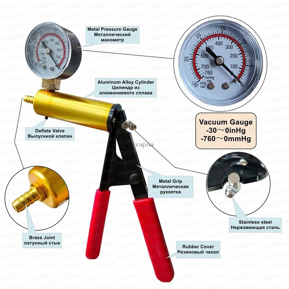 Electric Manual Vacuum Pump Penis Pump/Anal Pump For Adult Negative Pressure Exercise Suction Pressure Gauge Handle Accessory luvshop24