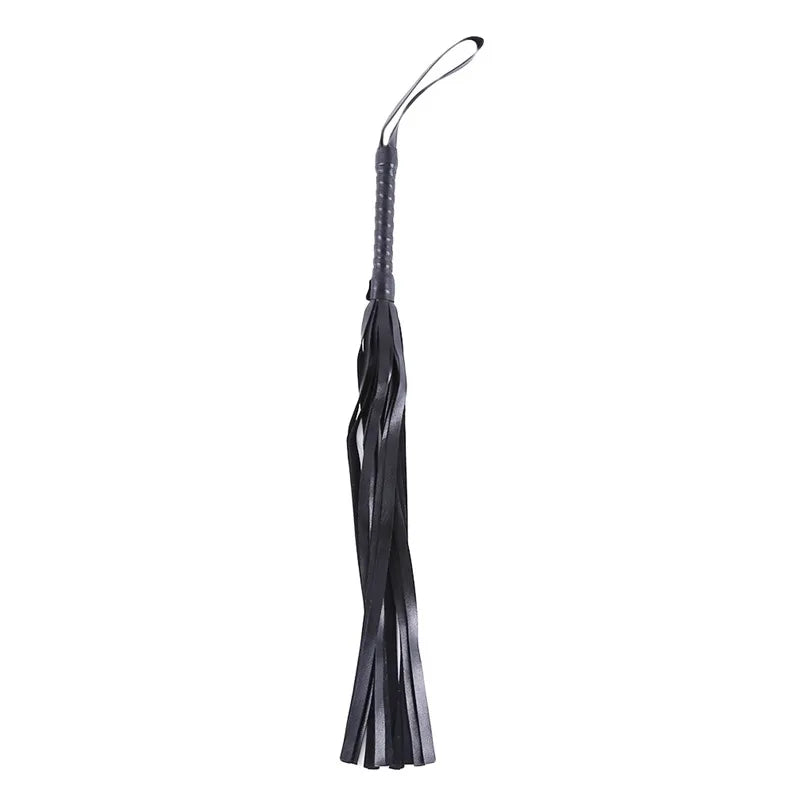 High Quality Pu Leather Pimp Whip Racing Riding Crop Party Flogger Hand Cuffs Queen Black Horse Riding Whip Sports Horsewhip luvshop24
