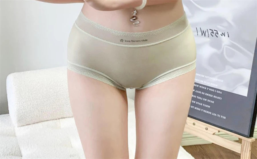 New sexy lace Panties Women Briefs ice silk breathable seamless Underwear Women ultra-thin and comfortable Female Lingerie luvshop24