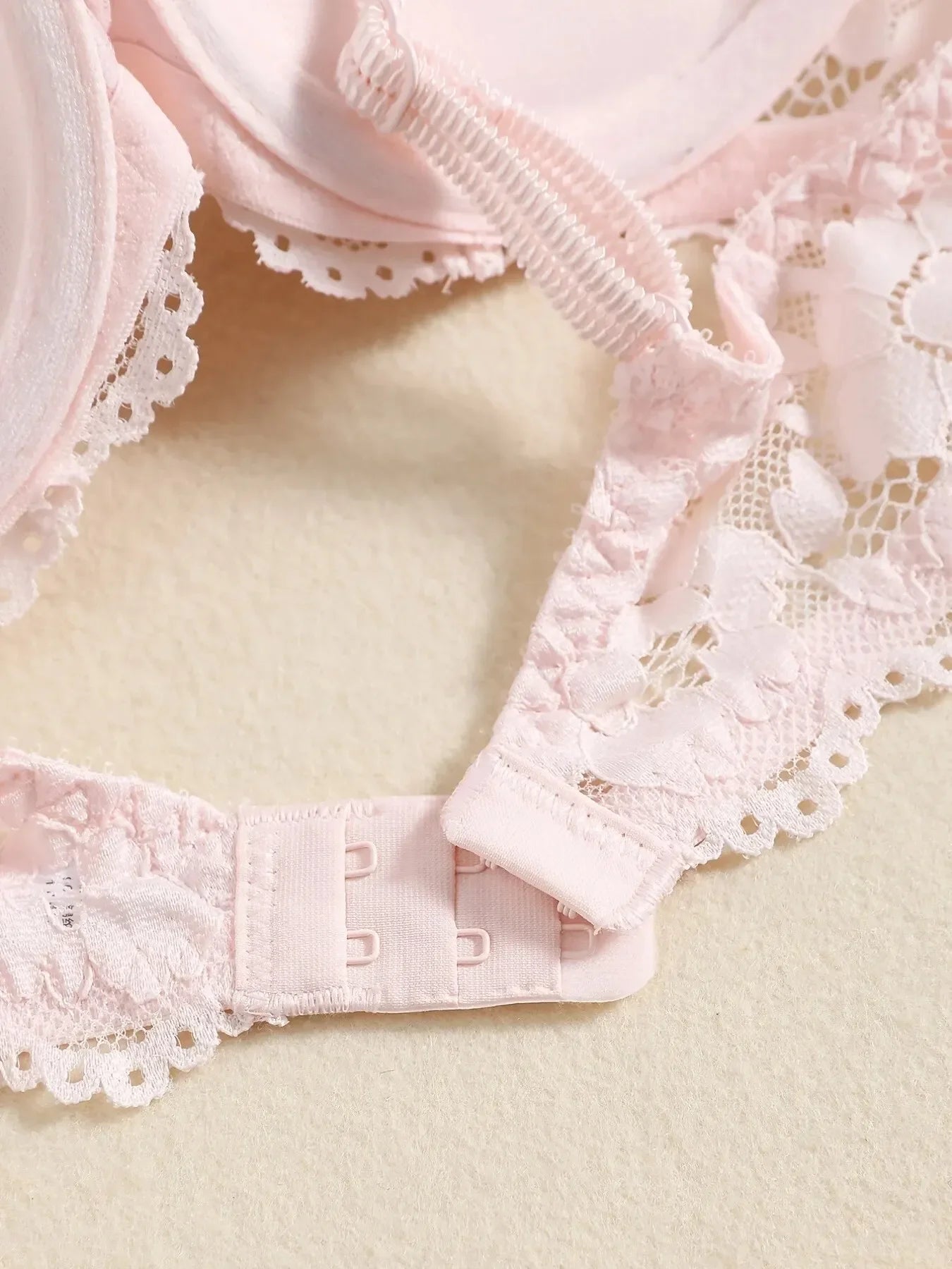 1 Set Elegant Erotic Lace Embroidery Breathable Fabric Lingeries : Push-Up Bra, Low Waist Sheer Panty - Ultimate Valentine's Day luvshop24