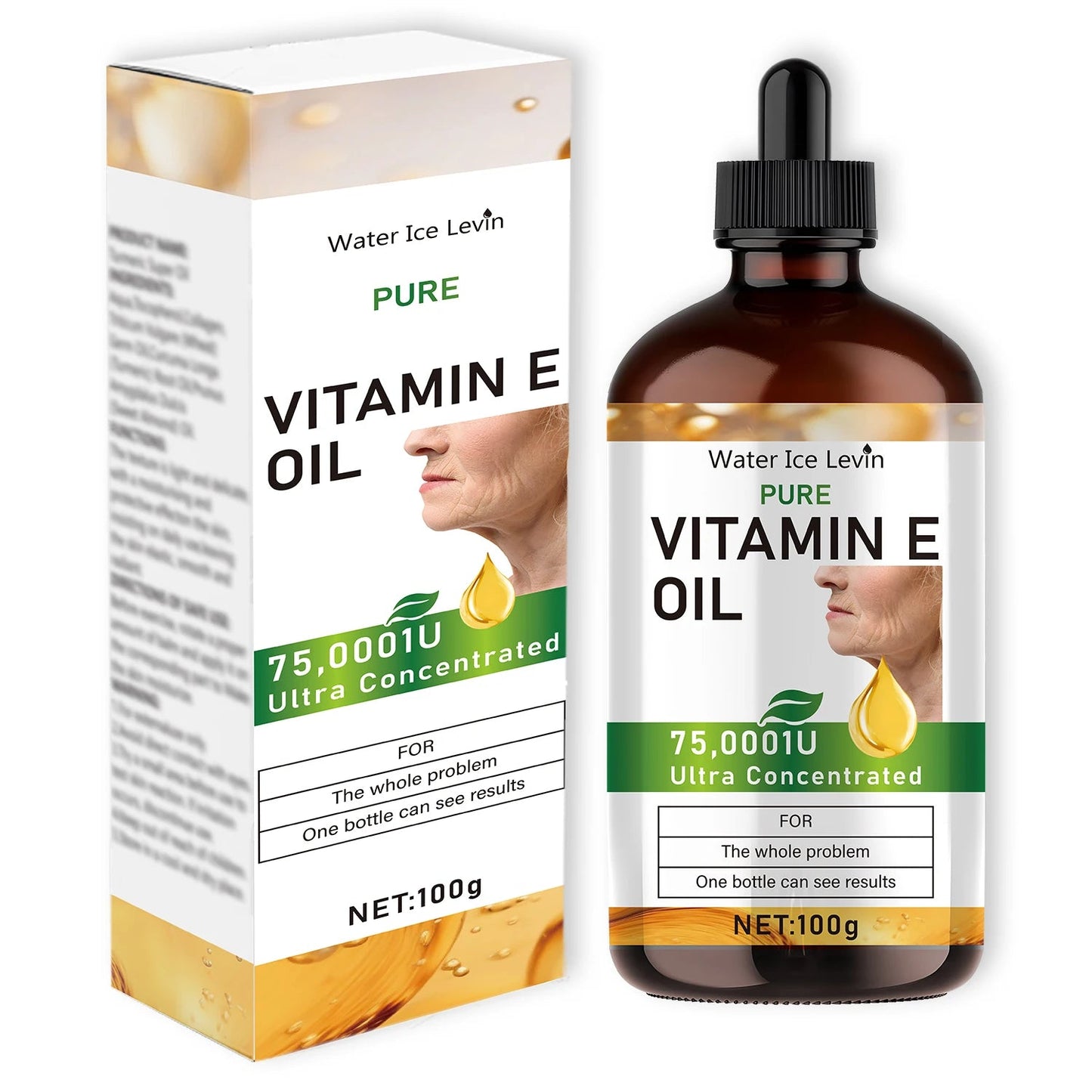 100ml Natural Vitamin E Essential Oil for Massage, Skin Care, Scraping, Shower, Face, Body, Nail, Hair, Eyelash Care Universal luvshop24