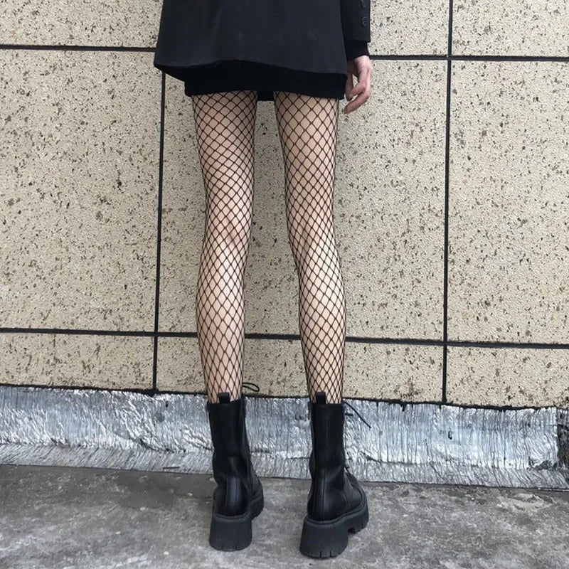 Hollow Out Sexy Pantyhose Black Women Fashion Tights Fishnet Stockings Club Party Hosiery Female Lingerie Girls Thigh Mesh Sock luvshop24
