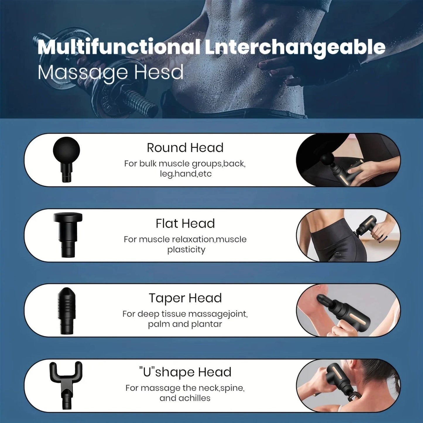 Portable Fascia Gun Vibration Massage Gun For Body Neck Back Deep Muscle Relaxation Fitness Slimming One Head luvshop24