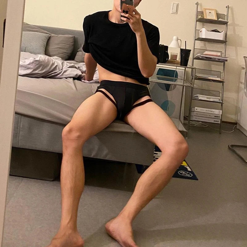 CMENIN Sexy Leg Strap Mens Sports Fitness Briefs Male Underwear Gays Slip Bikini Jockstrap Underpants Cotton Homme Bikini Briefs luvshop24