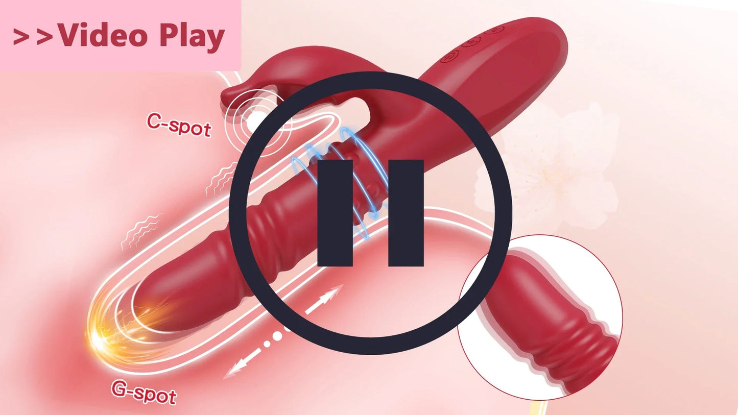 Rabbit Vibrator For Women Powerful G Spot Telescopic Rotating Clitoris Vagina Stimulator Female Masturbator For Adult Sexy Toys luvshop24