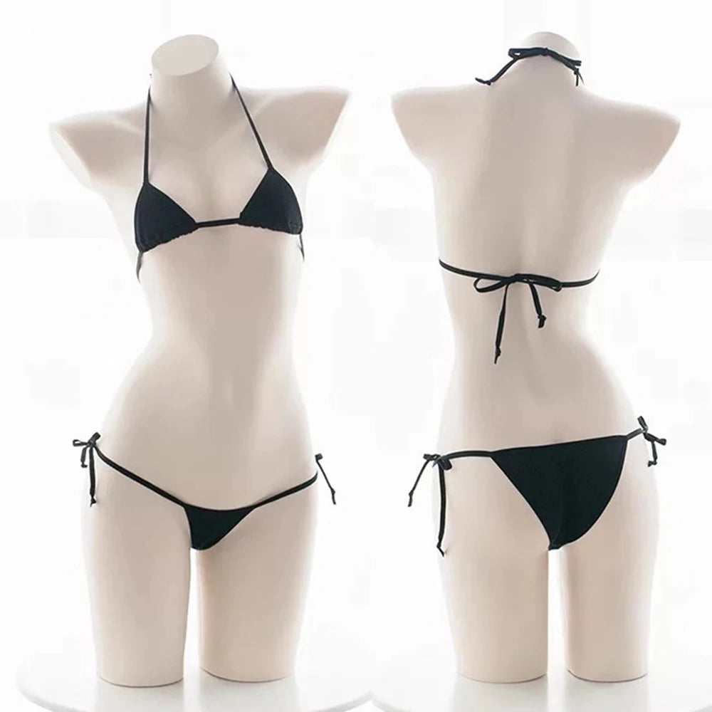 2PC Women Mini Bikini Sexy-Lingerie Pajamas Strappy Underwear Briefs Bra Sets Swimsuit Female Bathers Bandage Bathing Suit luvshop24
