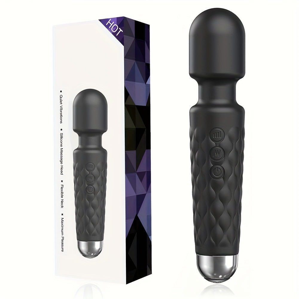 Vibrating Wand Massager - 20 Modes, 8 Speeds, Quiet, Waterproof, USB Rechargeable, Hand-Held, Cordless, Mini, Adult Toy for Her Pleasure, Couples Delight luvshop24