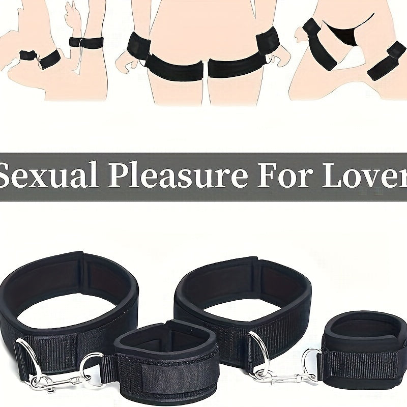 Couples' BDSM Bondage Set - Adjustable Thigh And Wrist Restraints For Intimate Play And Erotic Exploration luvshop24