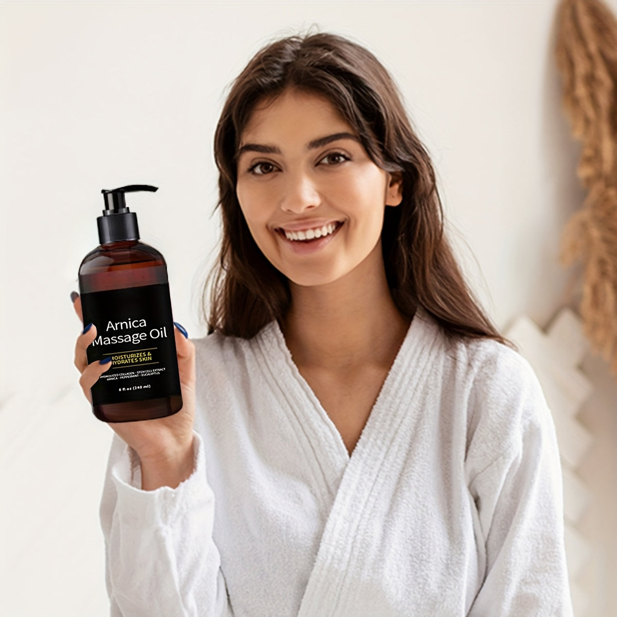 8.12oz/ 8 fl.ozArnica Massage Oil with Hydrolyzed Collagen, Peppermint & Eucalyptus Oils, for All Skin Types luvshop24