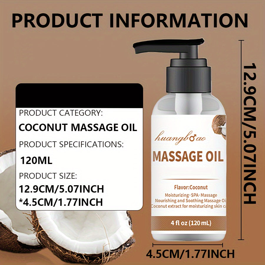 2pcs Coconut Massage Oil for Couples - Full Body Massage Oil for Date Night Massage Smooth Gliding Formula, Valentine'S Day Mother'S Day Gift luvshop24