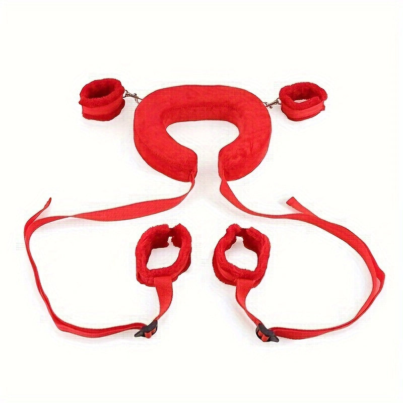 Red Flame Bed Bondage Pillow Set - Split Leg Restraints for Intimate Play, Unleash Your Passion, SM Erotic Alternative Toys for Couples luvshop24