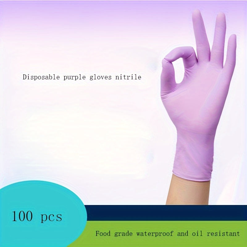 100 Disposable Gloves Made Of Nitrile Rubber, Food Grade Beauty, Kitchen Cooking, Dishwashing, Waterproof, Massage, Oil Resistant, Durable And Clean luvshop24