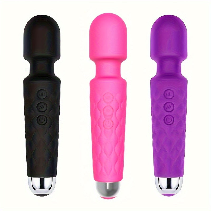20 Vibrations Pattern Powerful Quiet Rechargeable Magic Wand Massager luvshop24