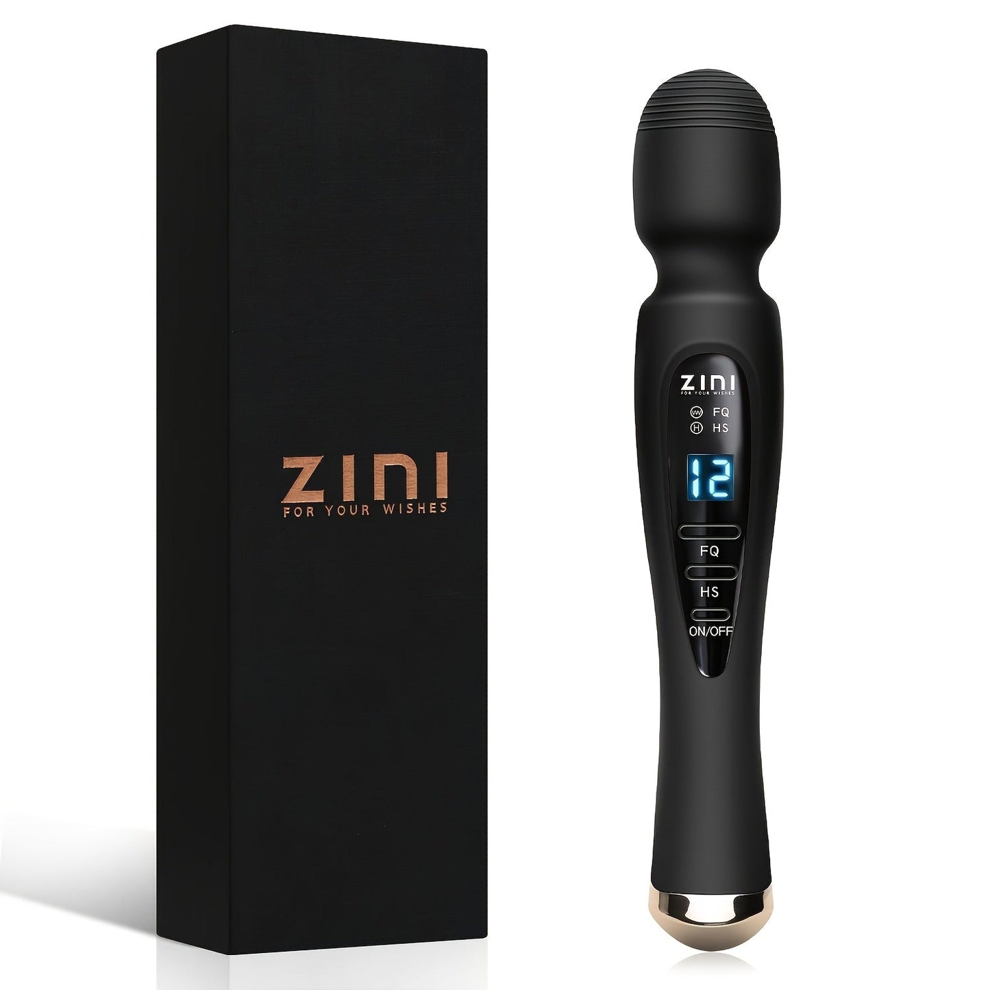 Rechargeable Personal Massager, 12 Patterns Massager, Personal Massager for Women, Quiet & Massager for Women, Digital Display Wand Massager for Neck, Back Pain Relief - Black, Dildo luvshop24
