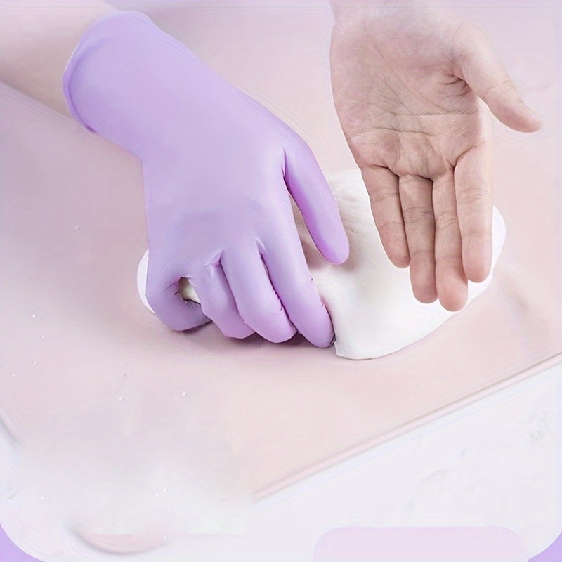 100 Disposable Gloves Made Of Nitrile Rubber, Food Grade Beauty, Kitchen Cooking, Dishwashing, Waterproof, Massage, Oil Resistant, Durable And Clean luvshop24
