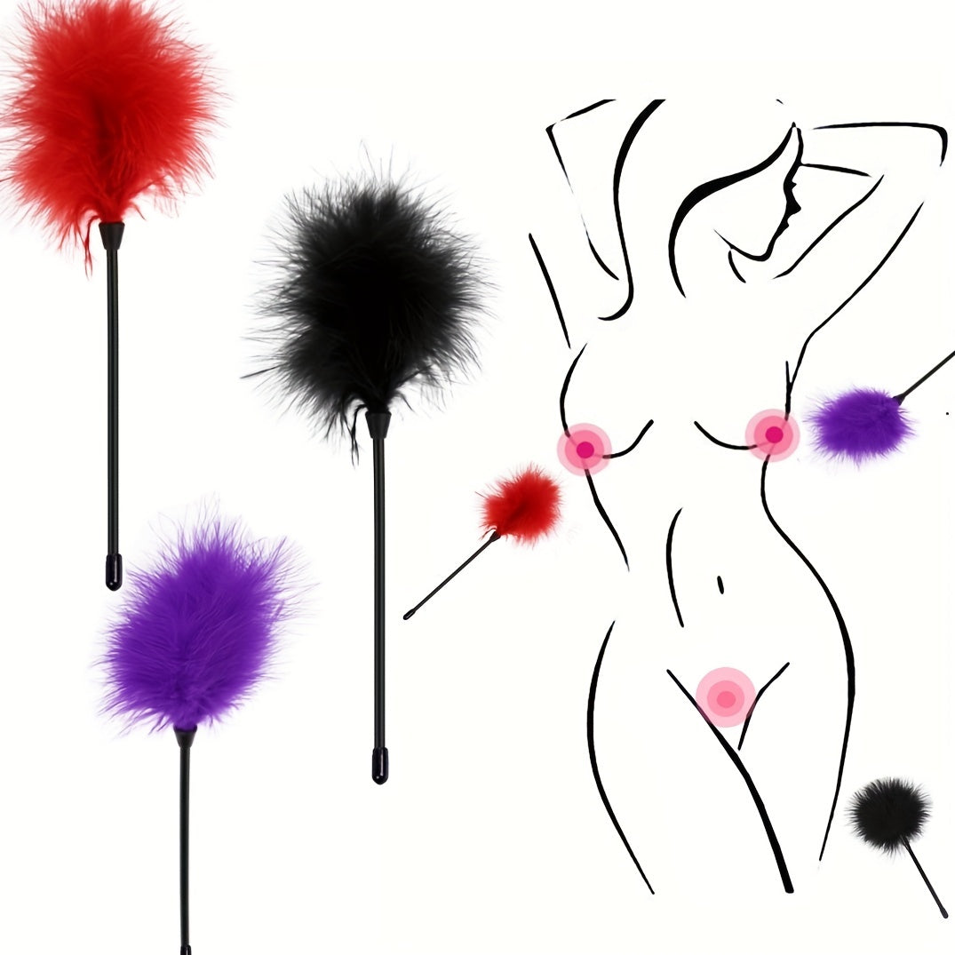 1pc Seductive Feather Whip Flirt Stick - Soft Flogger for Couples Intimate Play - Sensual Tease Adult Game - Durable Erotic Accessories for Romantic Adventures luvshop24
