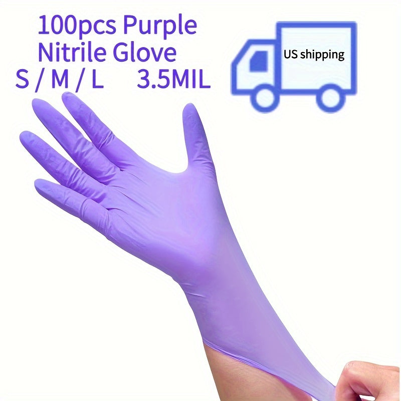 100 Disposable Gloves Made Of Nitrile Rubber, Food Grade Beauty, Kitchen Cooking, Dishwashing, Waterproof, Massage, Oil Resistant, Durable And Clean Party Packs Decorations luvshop24