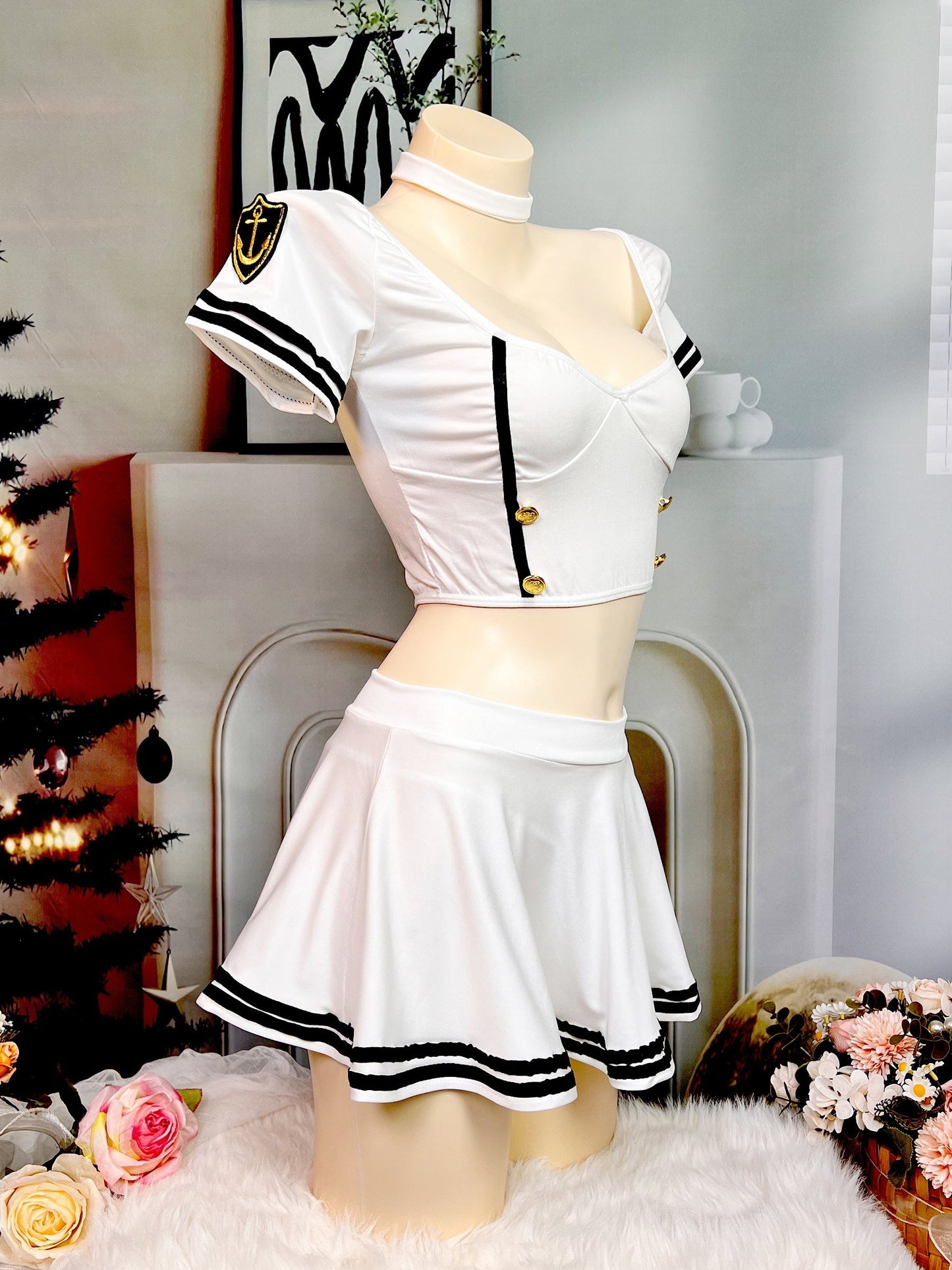 Naughty Sailor Suit Cosplay Costume, Without Fishnet Stockings, Women's Sexy Erotic Clothing luvshop24
