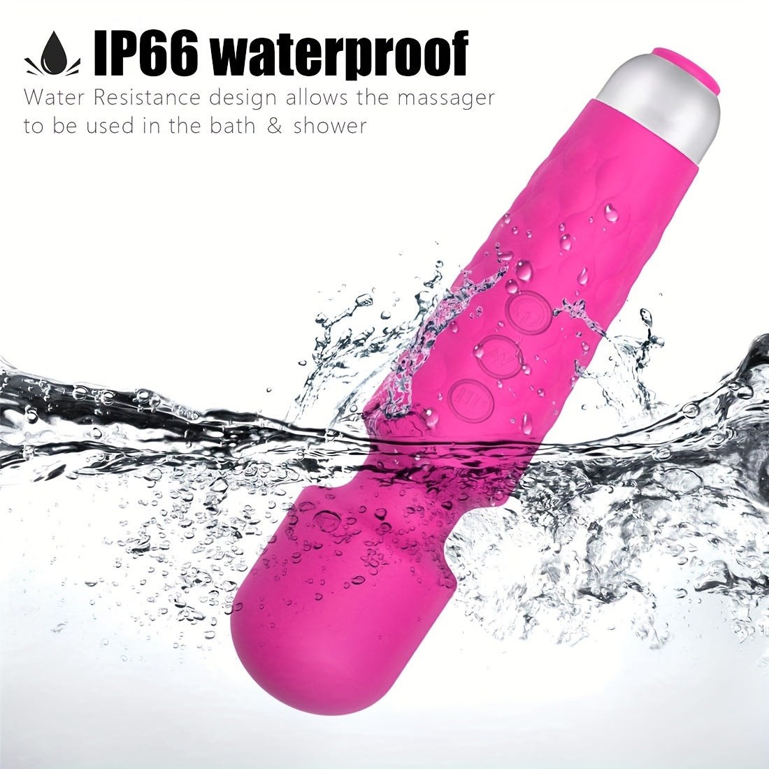 Vibrating Wand Massager - 20 Modes, 8 Speeds, Quiet, Waterproof, USB Rechargeable, Hand-Held, Cordless, Mini, Adult Toy for Her Pleasure, Couples Delight luvshop24