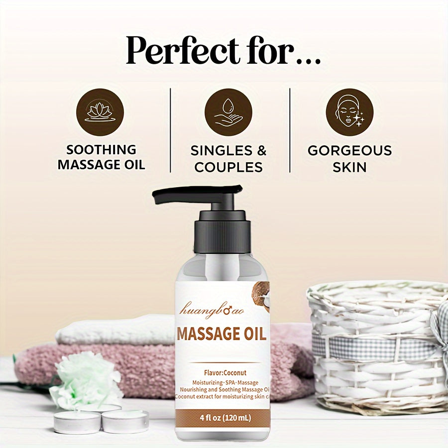 2pcs Coconut Massage Oil for Couples - Full Body Massage Oil for Date Night Massage Smooth Gliding Formula, Valentine'S Day Mother'S Day Gift luvshop24
