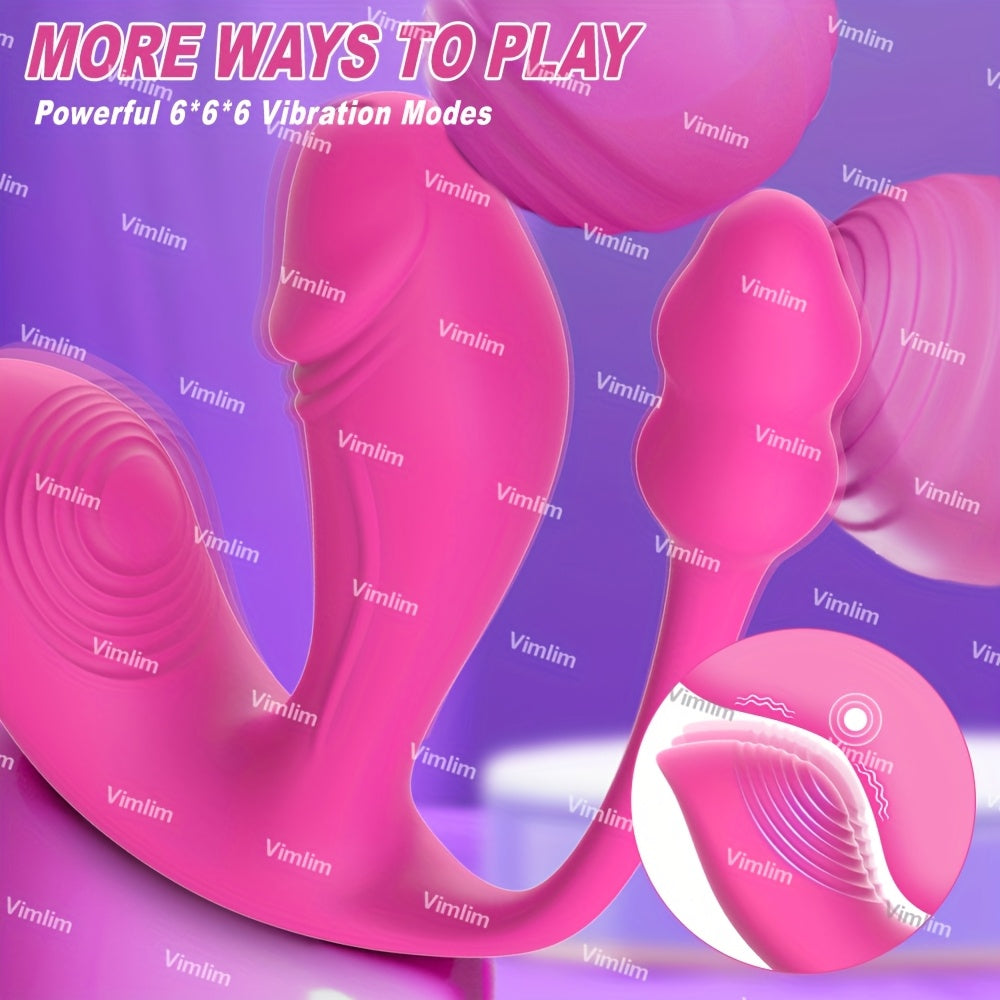 Dildo - Wearable Vibrator Dildo with Anal Plug, APP Remote Control Vibrator with 6x6x6 Vibration Modes, Butterfly Wearable Panty Clitoral Vibrator, G Spot Vibrator for Women and Couple Adult Games luvshop24