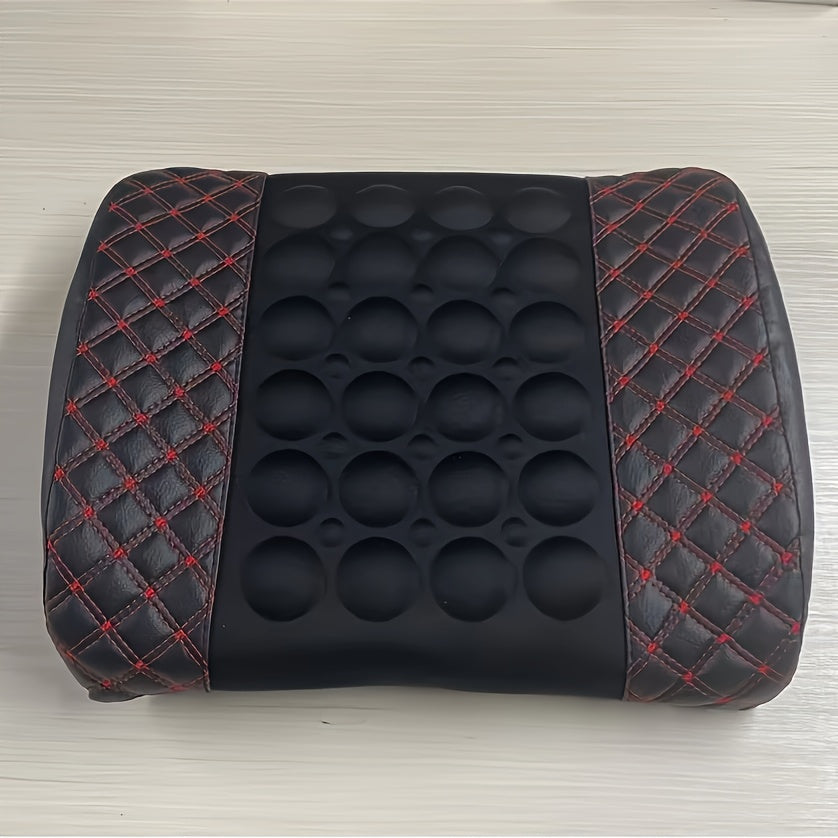 Car Lumbar Electric Massager, Red Pillow Car Interior Decoration, Ultra-fiber PU Leather Cushion For Car, Office luvshop24