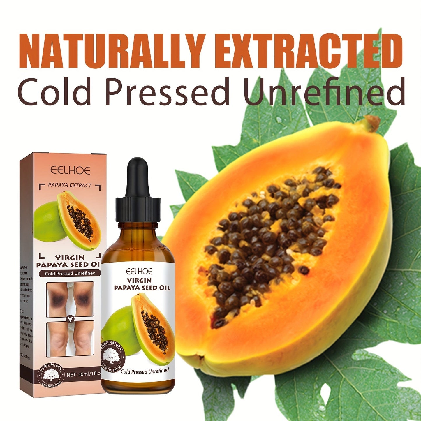 Papaya Seed Body Beauty Oil Fade Dark Spots Knee Elbow Brightening Skin Brightening Moisturizing Massage Oil 30ml luvshop24