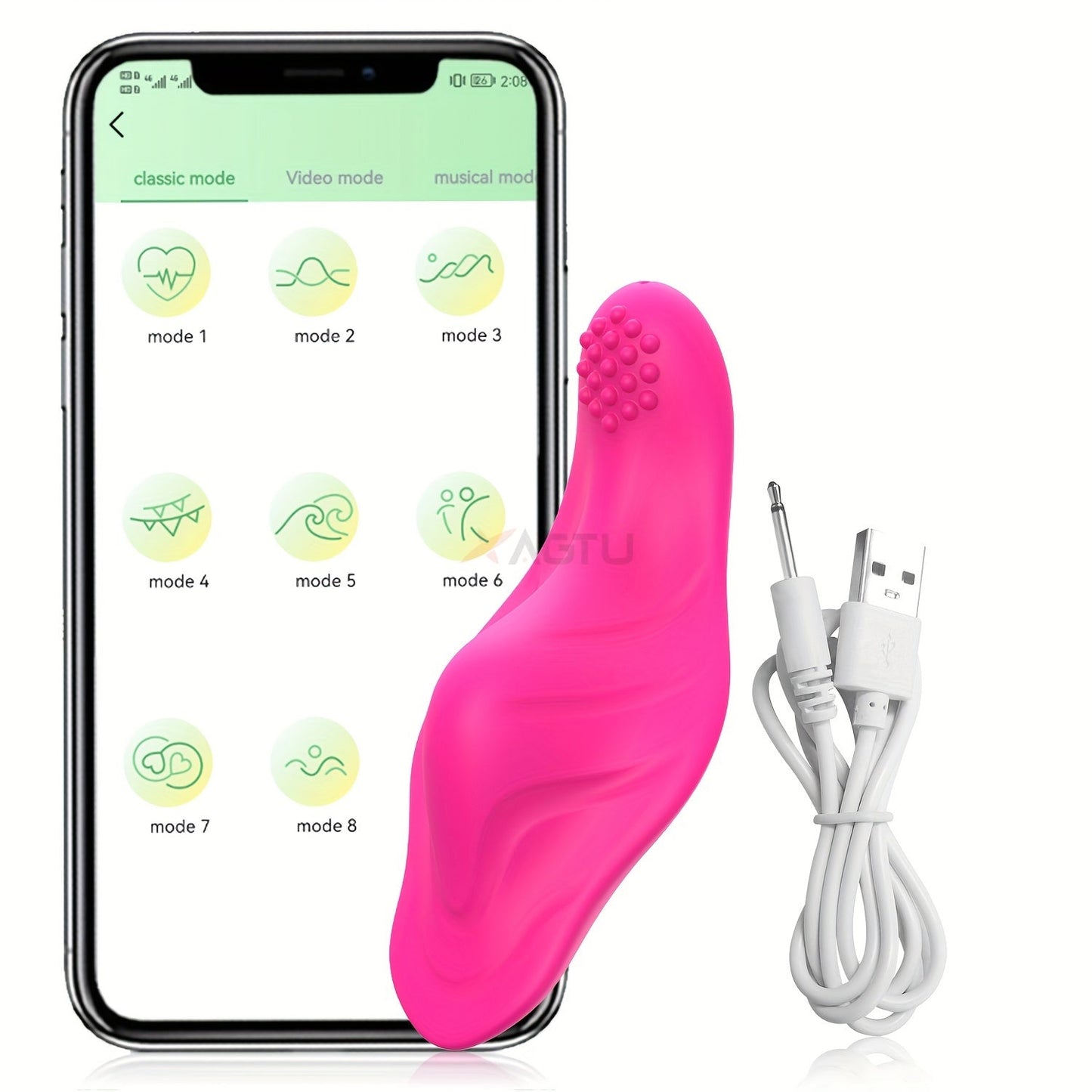 ALWUP Wireless Wearable Vibrator for Women, APP Remote Controlled, Rechargeable Lithium Battery 130mAh, Battery Powered, 9 Vibration Modes, with Portable Vibrating Massager for Adult Entertainment luvshop24