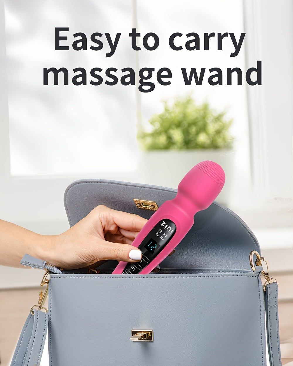 Rechargeable Personal Massager, 12 Patterns Massager, Personal Massager for Women, Quiet & Waterproof Massager for Women, Digital Display Wand Massager for Neck, Back Pain Relief - Black luvshop24