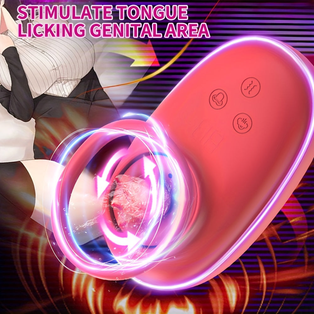 1pc Vibrator Adult Erotica, Female Erotica Vibrator, 3 Suction, 9 Tongue Licking Vibrating Adult Toys, Tongue Licking Clitoris Vagina G Spot, Instant Orgasm, Rose Erotica G Spot Vibrator, Adult Products luvshop24