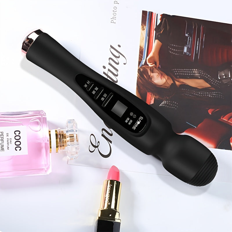 Rechargeable Personal Massager, 12 Patterns Massager, Personal Massager for Women, Quiet & Waterproof Massager for Women, Digital Display Wand Massager for Neck, Back Pain Relief - Black luvshop24