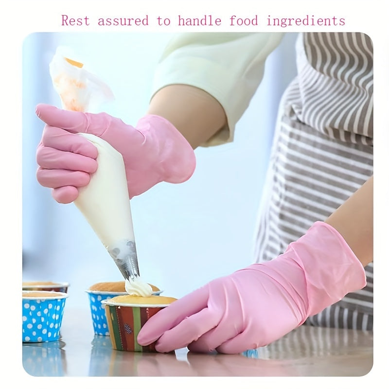 100 Disposable Gloves Made Of Nitrile Rubber, Food Grade Beauty, Kitchen Cooking, Dishwashing, Waterproof, Massage, Oil Resistant, Durable And Clean Party Packs Decorations luvshop24