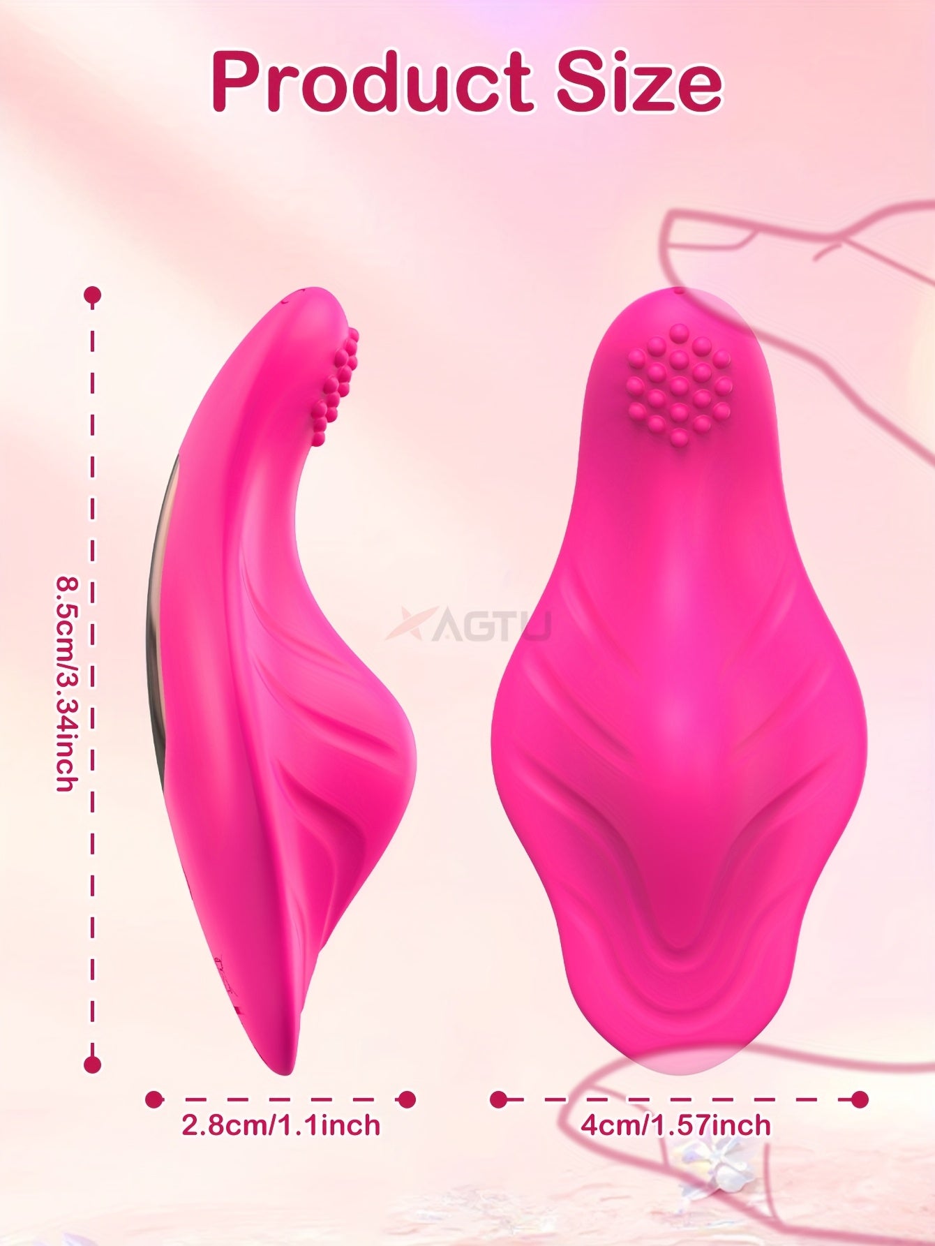 ALWUP Wireless Wearable Vibrator for Women, APP Remote Controlled, Rechargeable Lithium Battery 130mAh, Battery Powered, 9 Vibration Modes, with Portable Vibrating Massager for Adult Entertainment luvshop24