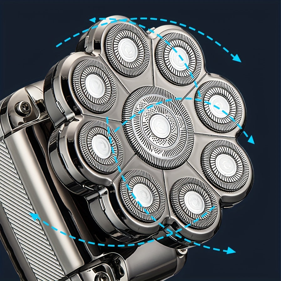 5-in-1 Electric Razor For Men: Detachable Head Shavers With LCD Display, Waterproof Bald Shaver, Magnetic Suction, Hair Clippers, Nose Trimmer, Brush, & Massager! luvshop24