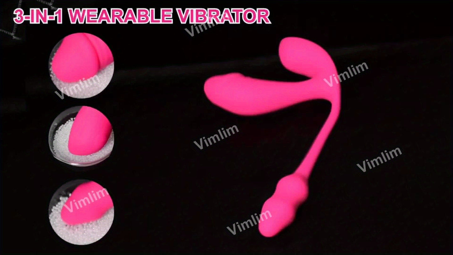 Dildo - Wearable Vibrator Dildo with Anal Plug, APP Remote Control Vibrator with 6x6x6 Vibration Modes, Butterfly Wearable Panty Clitoral Vibrator, G Spot Vibrator for Women and Couple Adult Games luvshop24