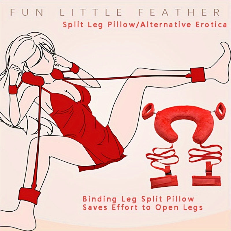 Red Flame Bed Bondage Pillow Set - Split Leg Restraints for Intimate Play, Unleash Your Passion, SM Erotic Alternative Toys for Couples luvshop24