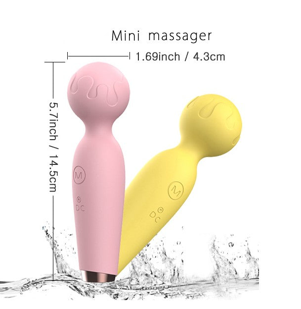 1pc Rechargeable Cordless Silicone Wand Massager - 10 Powerful Deep Tissue Modes for Whole Body Relaxation - Portable, Mini Handheld, Lithium Battery Powered, Family-Friendly for Neck, Back, Shoulders, Legs, and Feet Massage luvshop24