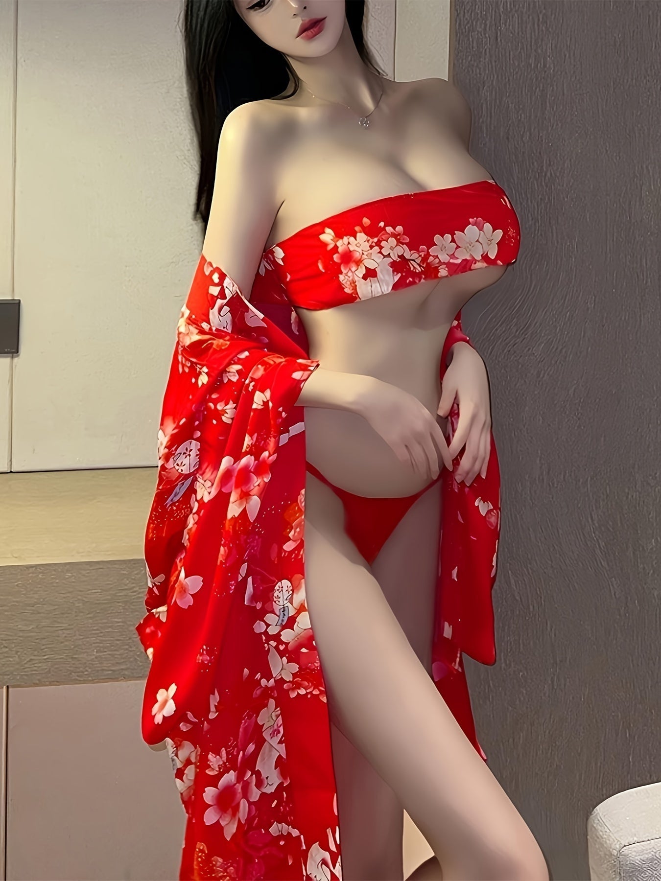 Fashion Design Sleepwear, V-neck Sleep Robe Sleepwear, Women's Sexy Erotic Clothing luvshop24