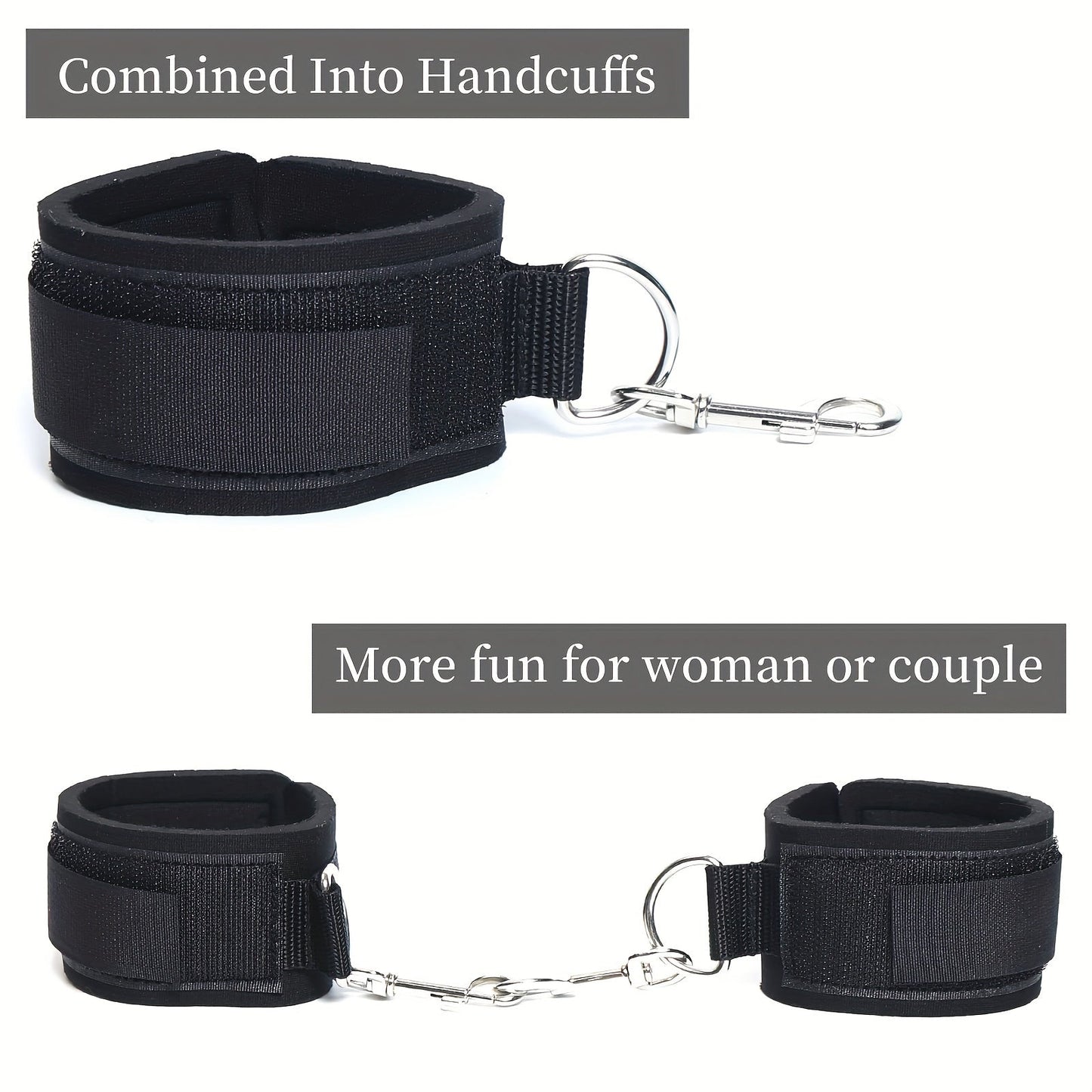 Couples' BDSM Bondage Set - Adjustable Thigh And Wrist Restraints For Intimate Play And Erotic Exploration luvshop24