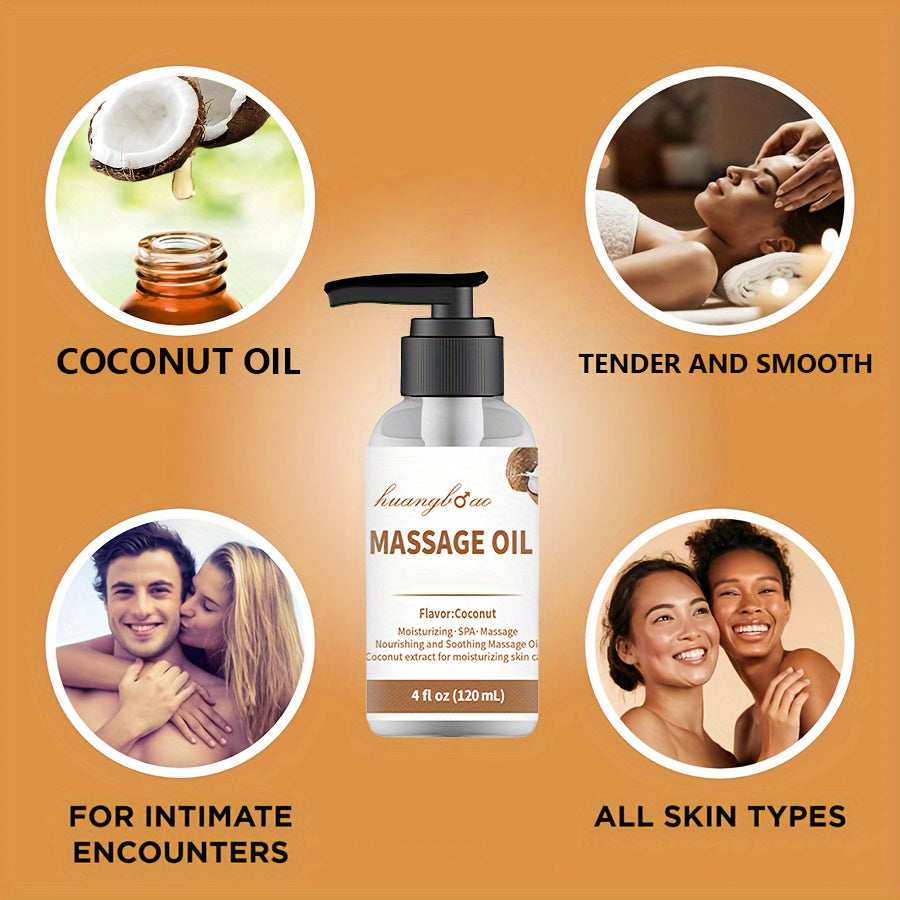 2pcs Coconut Massage Oil for Couples - Full Body Massage Oil for Date Night Massage Smooth Gliding Formula, Valentine'S Day Mother'S Day Gift luvshop24
