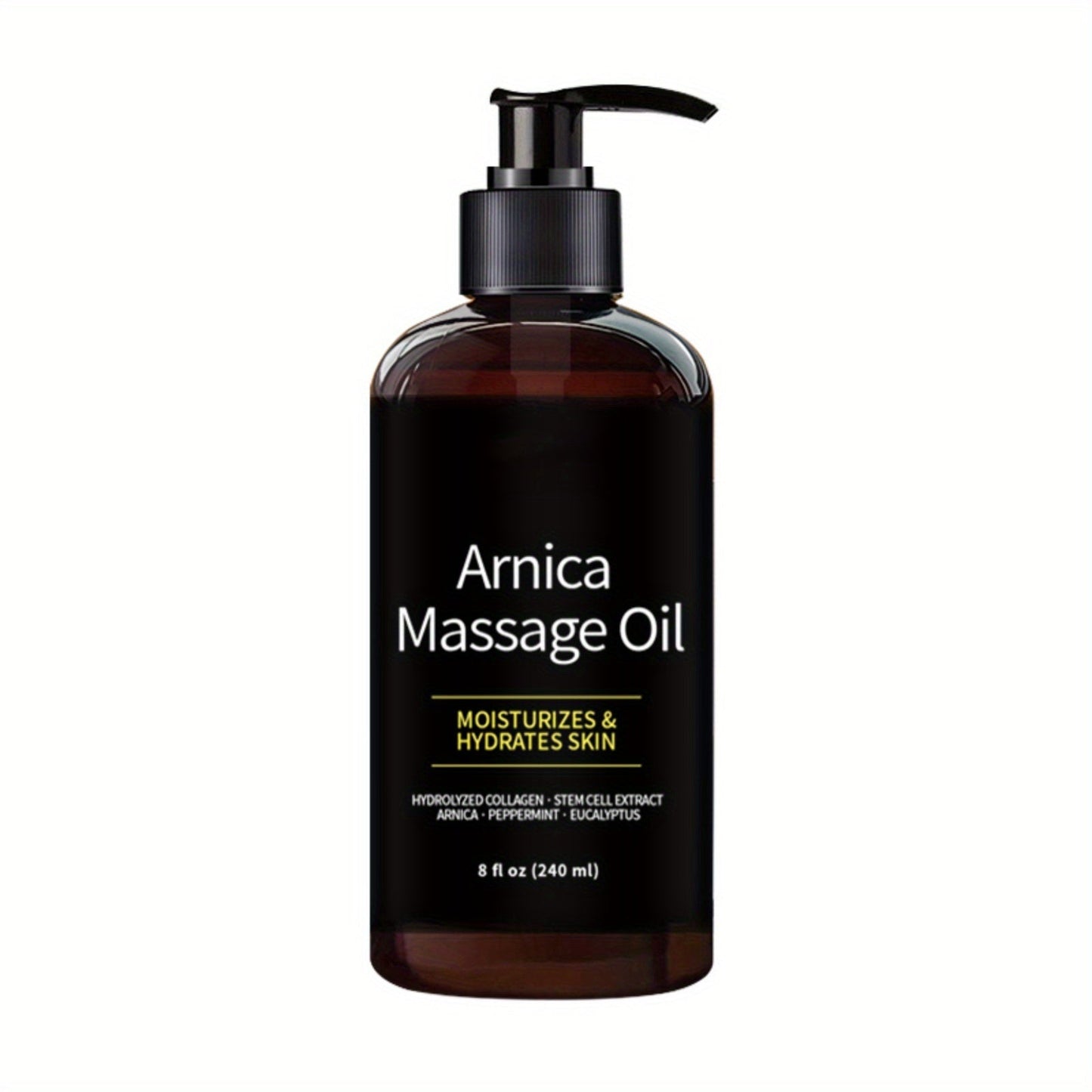 8.12oz/ 8 fl.ozArnica Massage Oil with Hydrolyzed Collagen, Peppermint & Eucalyptus Oils, for All Skin Types luvshop24