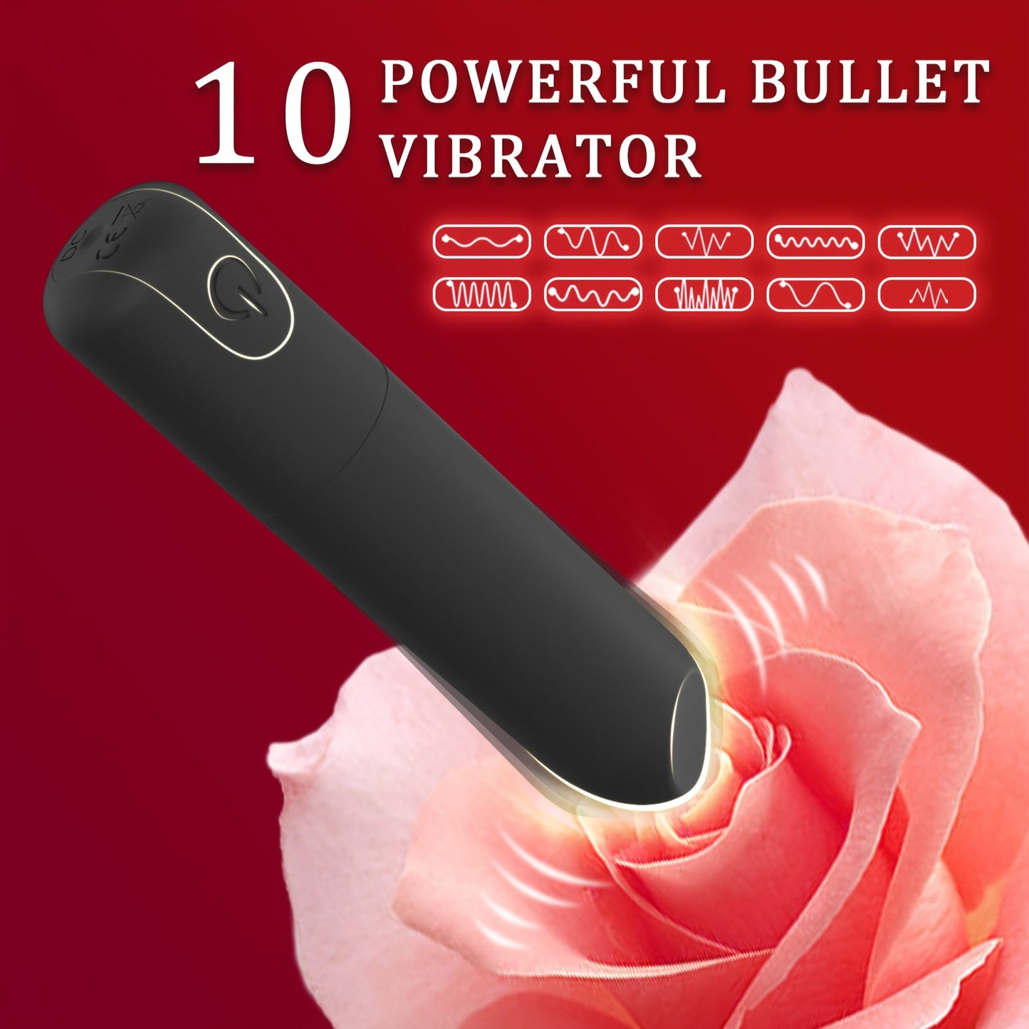 USB Rechargeable Black Bullet Vibrator – 10 Vibration Modes, Angled Tip For Clitoral, Nipple & G-Spot Stimulation, Portable & Discreet Design, Includes USB Cable luvshop24