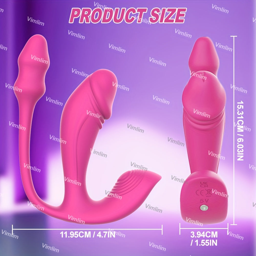 Dildo - Wearable Vibrator Dildo with Anal Plug, APP Remote Control Vibrator with 6x6x6 Vibration Modes, Butterfly Wearable Panty Clitoral Vibrator, G Spot Vibrator for Women and Couple Adult Games luvshop24