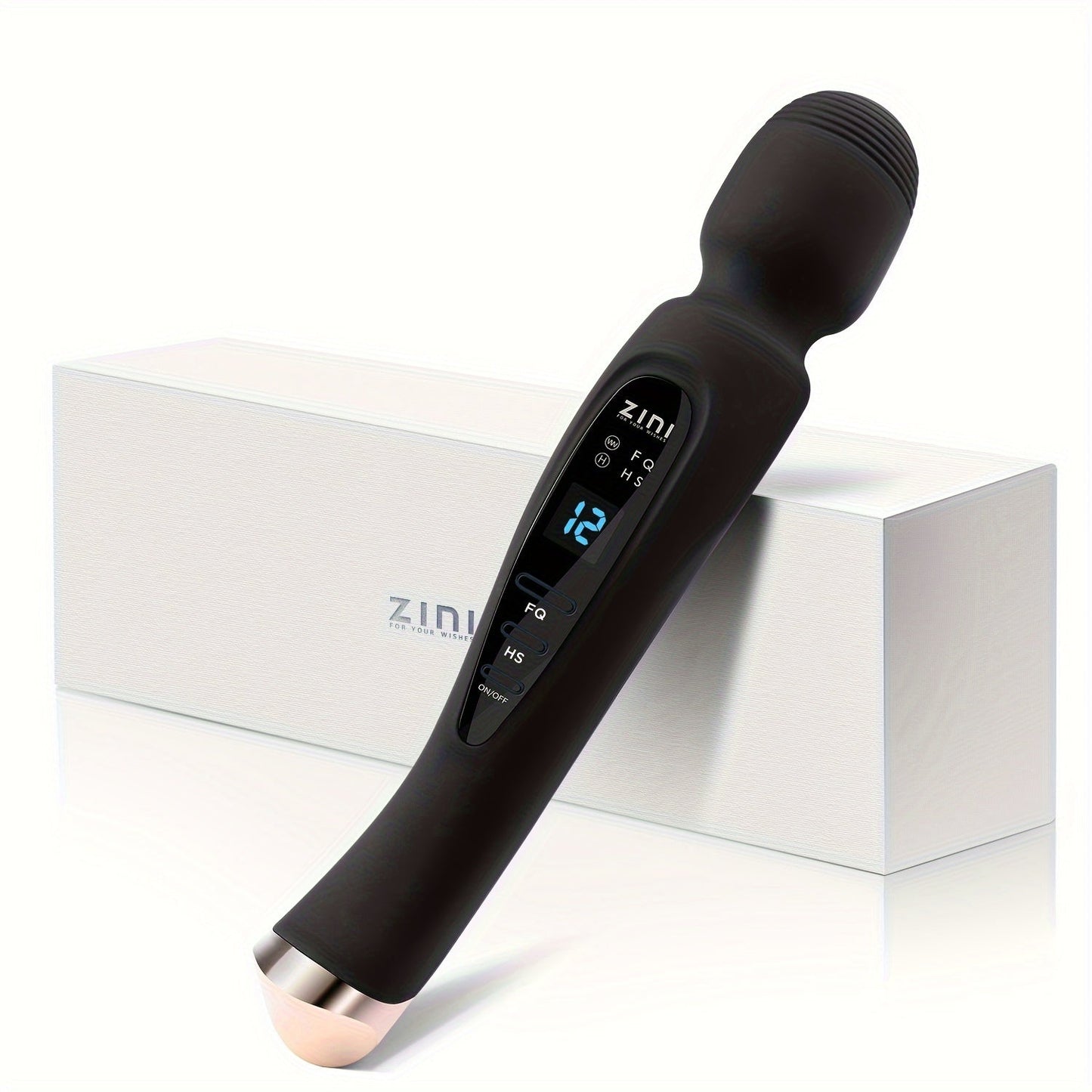 Rechargeable Personal Massager, 12 Patterns Massager, Personal Massager for Women, Quiet & Waterproof Massager for Women, Digital Display Wand Massager for Neck, Back Pain Relief - Black luvshop24