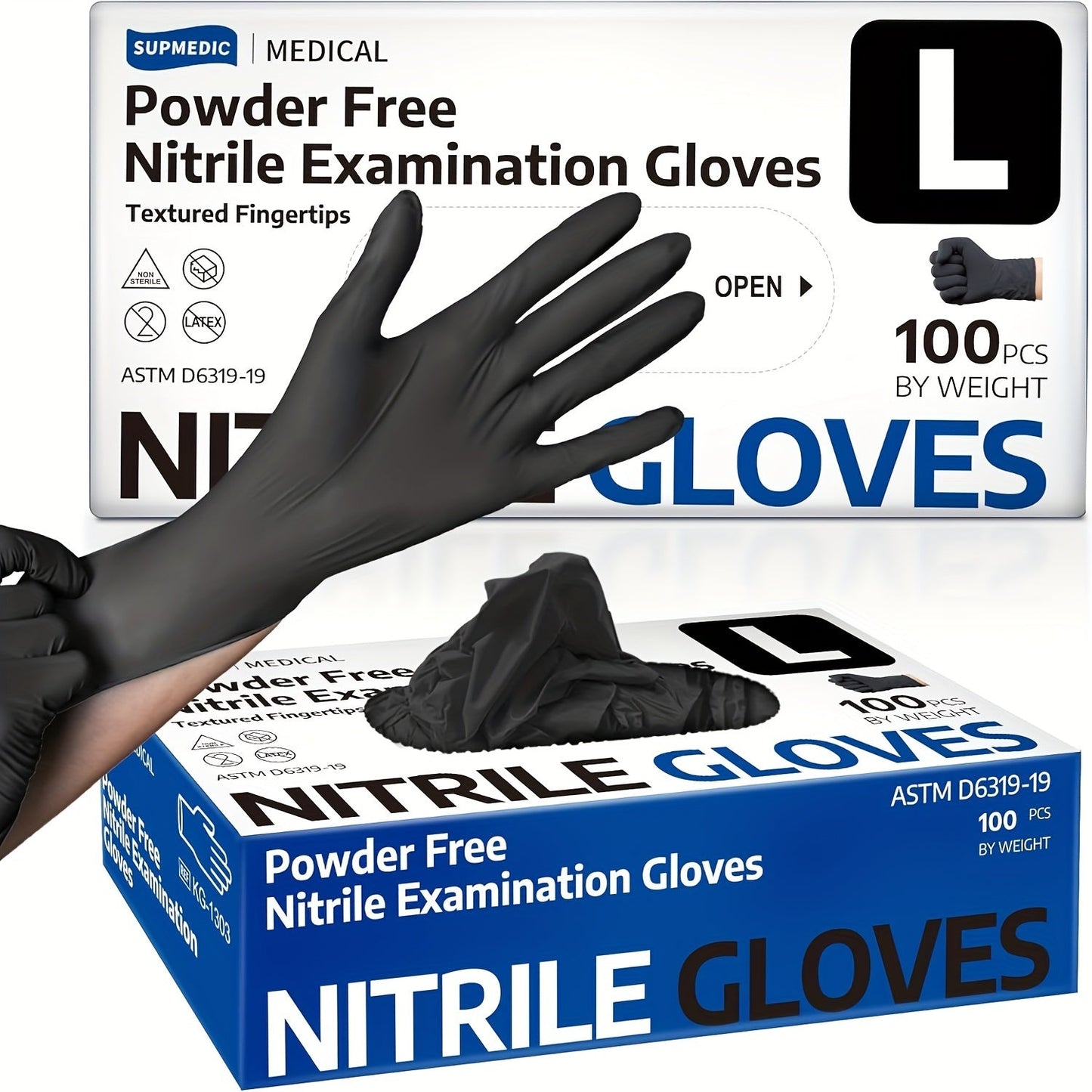 100 Disposable Gloves Made Of Nitrile Rubber, Food Grade Beauty, Kitchen Cooking, Dishwashing, Waterproof, Massage, Oil Resistant, Durable And Clean luvshop24